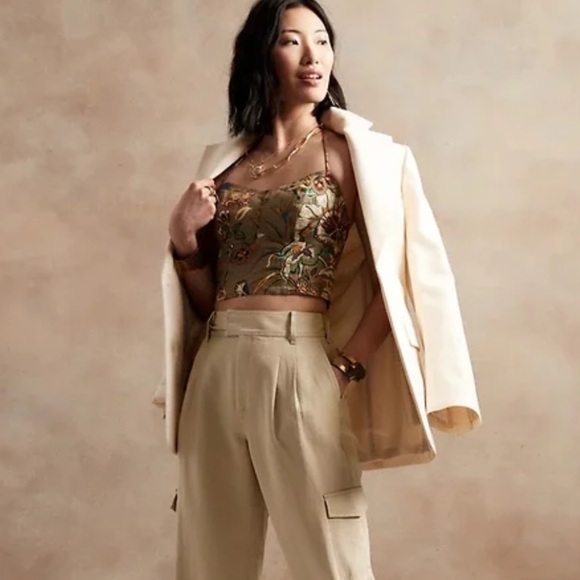 Banana Republic Linen Meridian Tie Back Crop Top - Picture 10 of 10